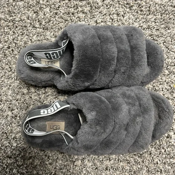Ugg fluff yeah slippers in gray - Picture 3 of 4